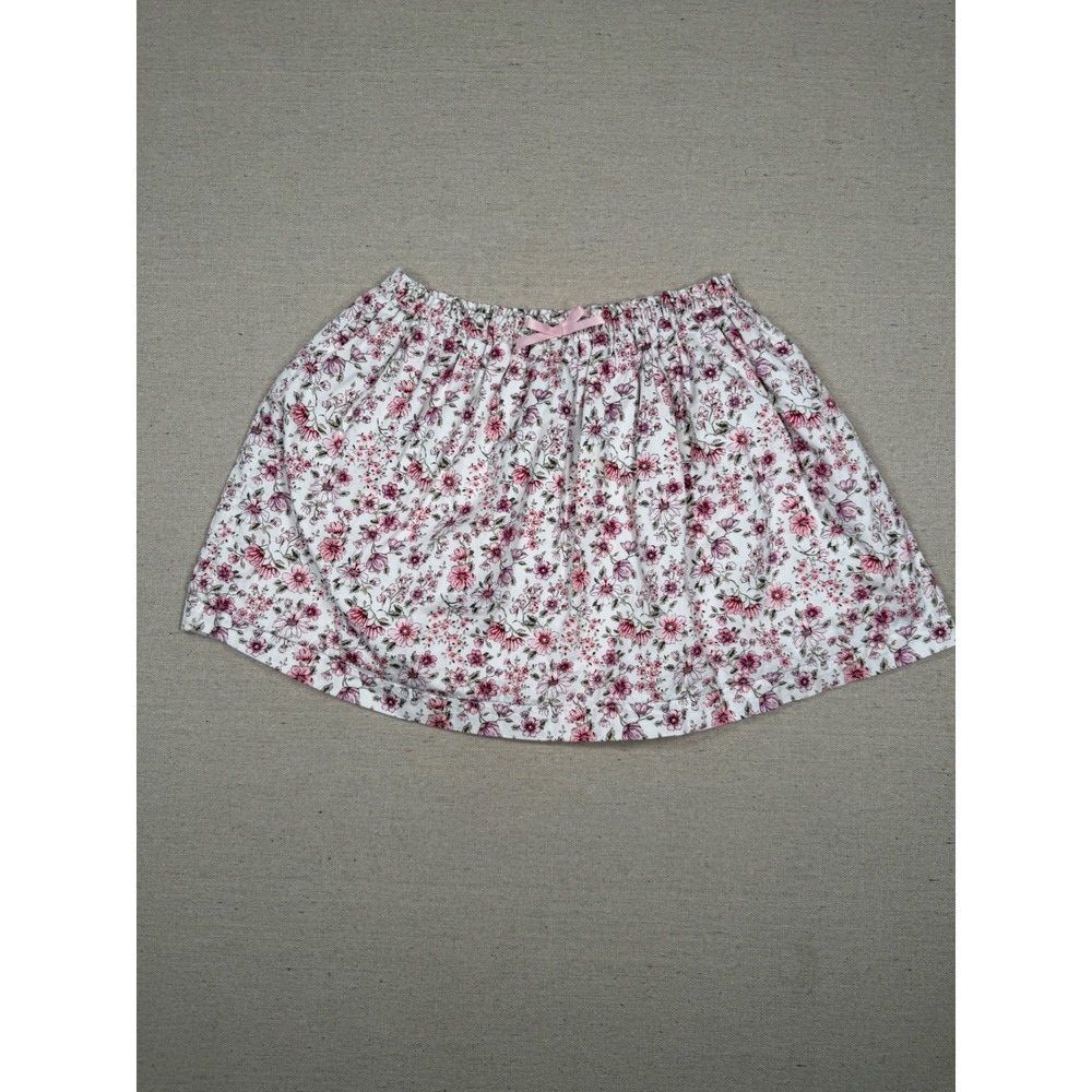 Edgehill Collection Girls Floral Skirt Size 6X Pink White Cotton Elastic Waist